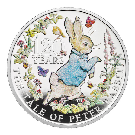 Peter Rabbit Színes 1 uncia ezüst 2022 Proof