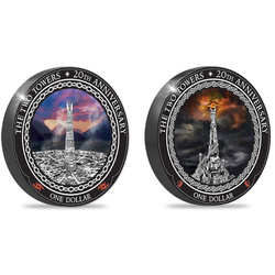 Ensemble de 2 pièces Le Seigneur des Anneaux : Les Deux Tours - 20e anniversaire du film coloré Cuivre-nickel 2022