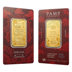 Lingote de oro PAMP Suisse Dragon 1 onza