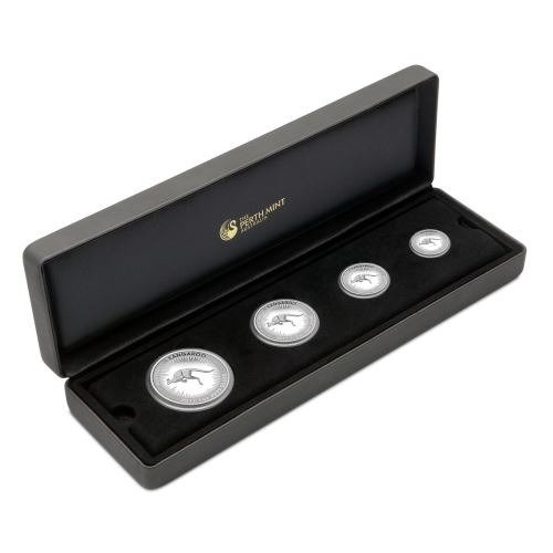 Kangourou australien, ensemble de 4 pièces en argent - 1 once, 1/2 once, 1/4 once, 1/10 once 2017