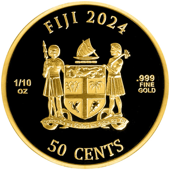 Fiji: Cats 1/10 oz Gold 2024 Prooflike