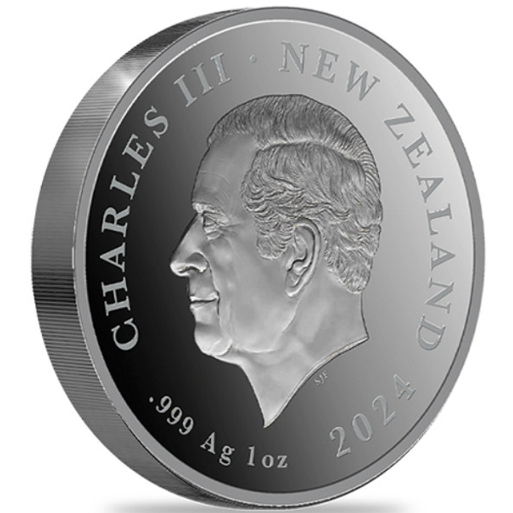 New Zealand: Cave Taniwha 1 kolorowany 1 uncja Srebra 2024 Proof