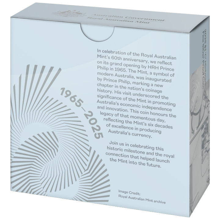60. výročí Royal Australian $1 Stříbro 2025 Proof "C" Mintmark