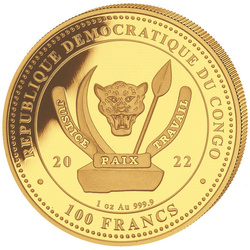 Zestaw 4 monet Congo: World‘s Wildlife - The Bear Złoto 2022 Proof