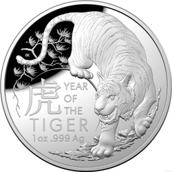 Lunar: Año del Tigre 1 oz Plata 2022 Proof