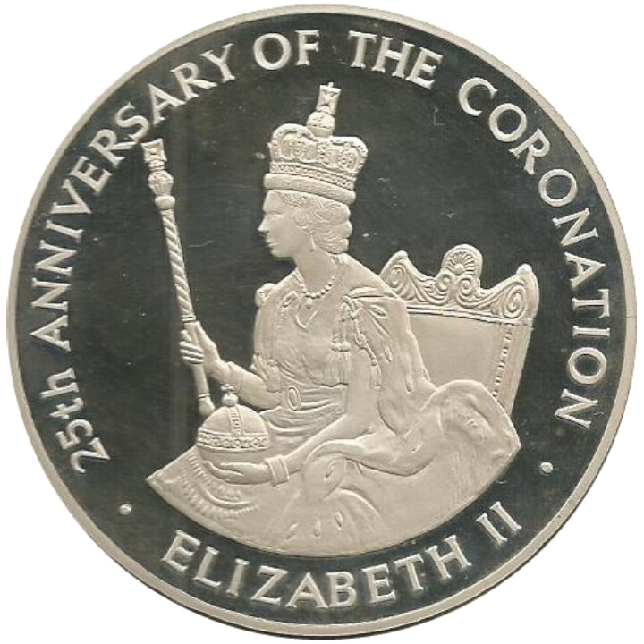 Jamajka: 25th Anniversary of the Coronation of Queen Elizabeth II $25 Silber 1978