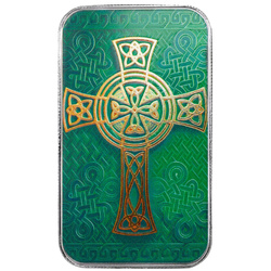 Sztabka Scottsdale St. Patrick's Day - Celtic Cross kolorowana 1 uncja Srebra 2025