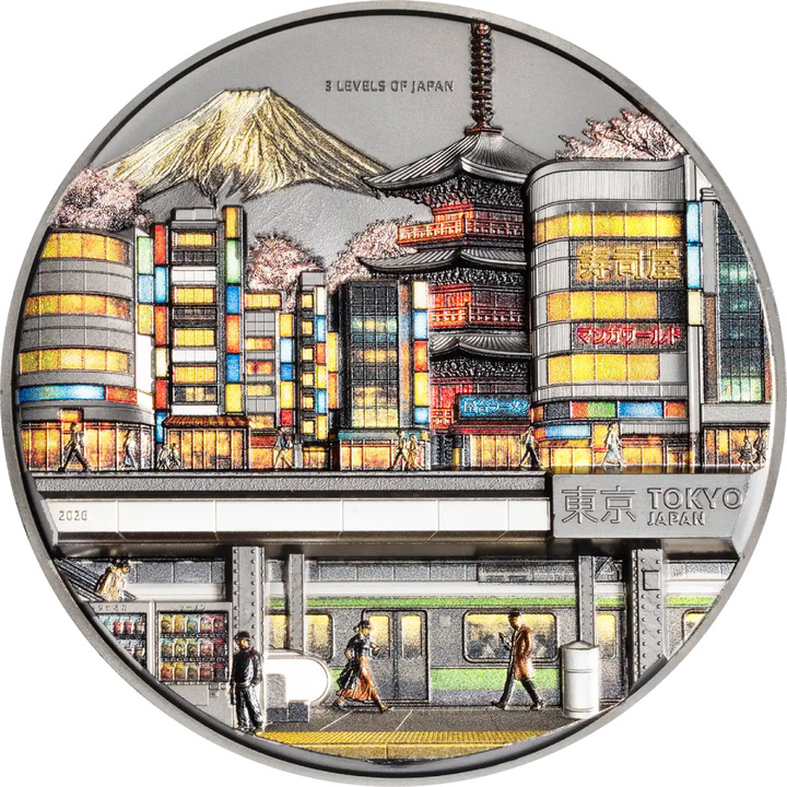 Monnaie en argent 3 Levels of Japan colorisée 2 onces Argent 2026 Proof