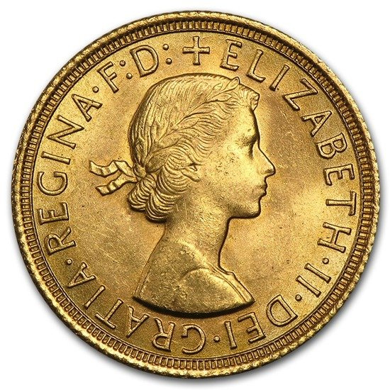 Złoty Suweren- Elżbieta II 1957-1968