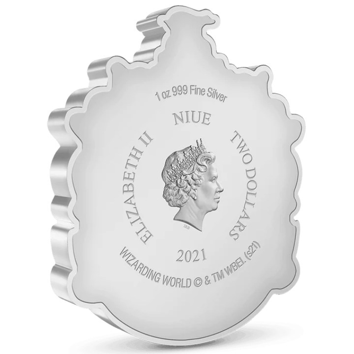Niue: Harry Potter - Hufflepuff Crest kolorowany 1 uncja Srebra 2021 Proof