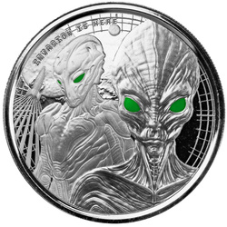 Ghana: Alien de color 1 oz Plata 2023 Proof