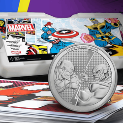 Niue: Marvel - Kapitán Amerika vs. Thanos 1 unce Stříbra 2025