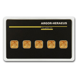 5 x 1 gramo Lingote de oro MultiCard Argor - Heraeus