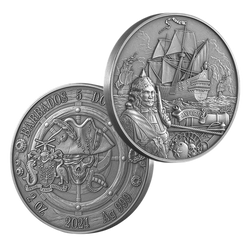Barbados Captains of Fortune Oxford 2 oz argint 2024 High Relief Antiqued Coin