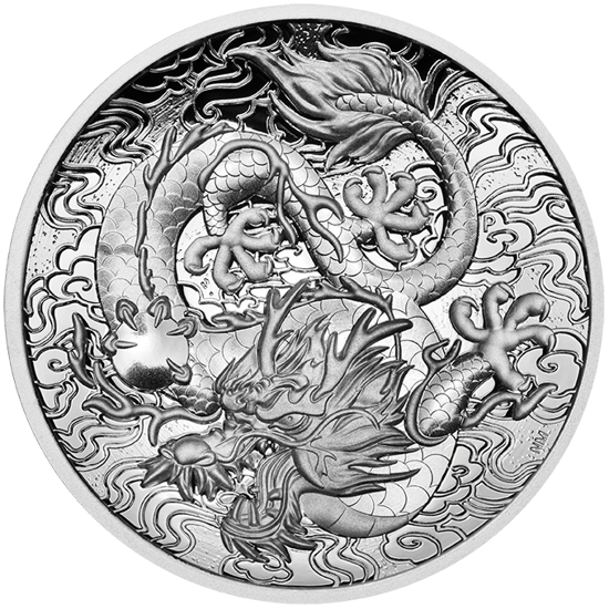 Mythes et légendes chinois : Dragon 2 onces d'argent 2021 Proof High Relief