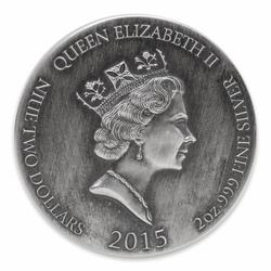 Niue: Vikingové – Odin 2 unce stříbra 2015 Proof Antiqued Coin