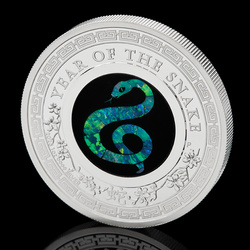 Perth Mint: Lunar III - Anno del Serpente 1 oncia d'argento 2025 Proof Opal