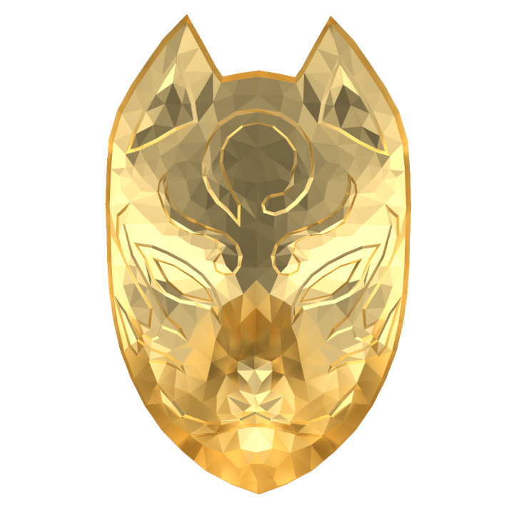 Kitsune bañado en oro 2 oz Plata 2023 Apilable Acabado Antiguo