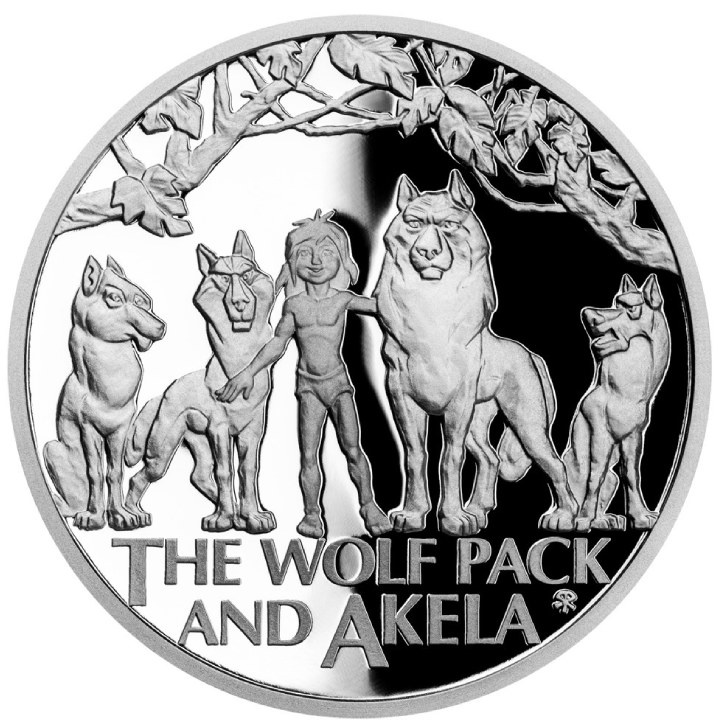 Niue: The Jungle Book - The Wolf Pack and Akela $1 Srebro 2022 Proof