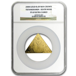 Isle of Man: Tutankhamun - Death Mask 1 oz Gold 2008 NGC PF69 Ultra Cameo 