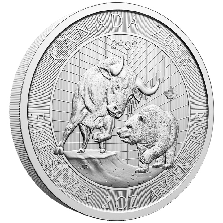 Canadá: Bull and Bear 2 oz Plata 2025
