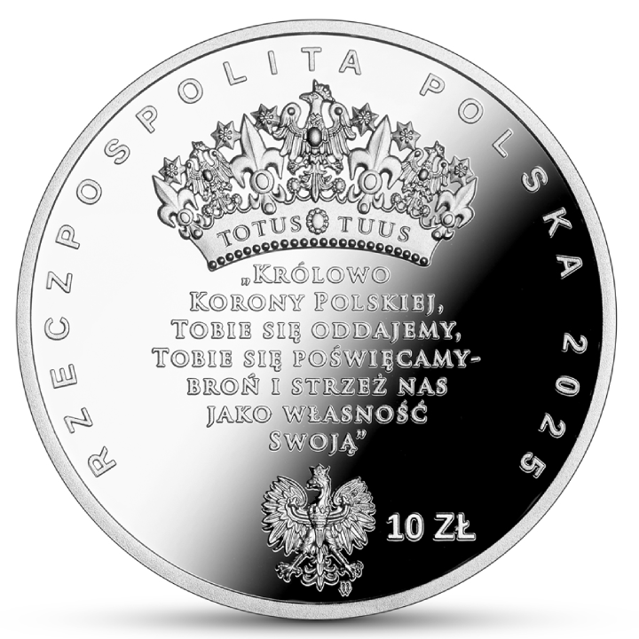 W Polskę wierzę – Jasna Góra – duchowa stolica Polski kolorowana 10 zł Srebro 2025 Proof