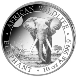 African Wildlife: Somalia Elephant 10 oz Silver 2025