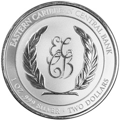 Sainte-Lucie - Flamants roses 1 once d'argent 2024 Prooflike (pièce sous capsule)