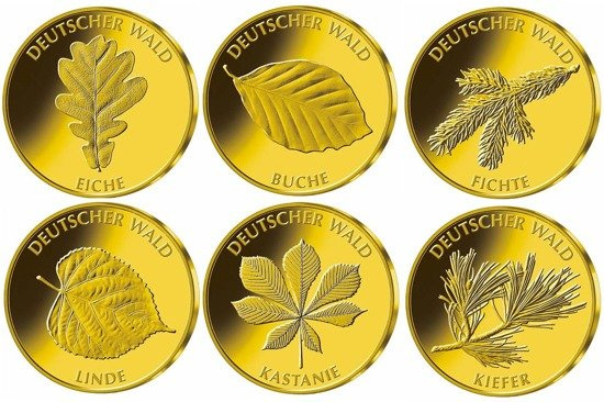 Set of 6 "German Forest" Gold coins