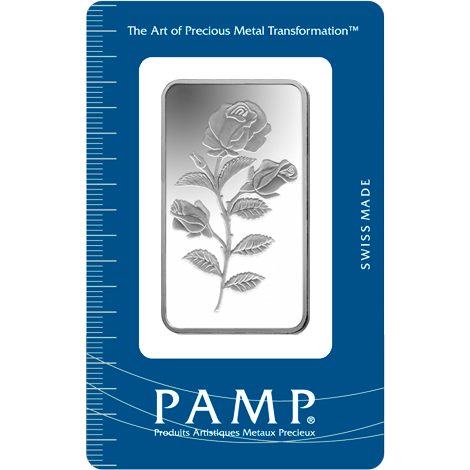 50 gram Bar Silber PAMP Suisse Rose