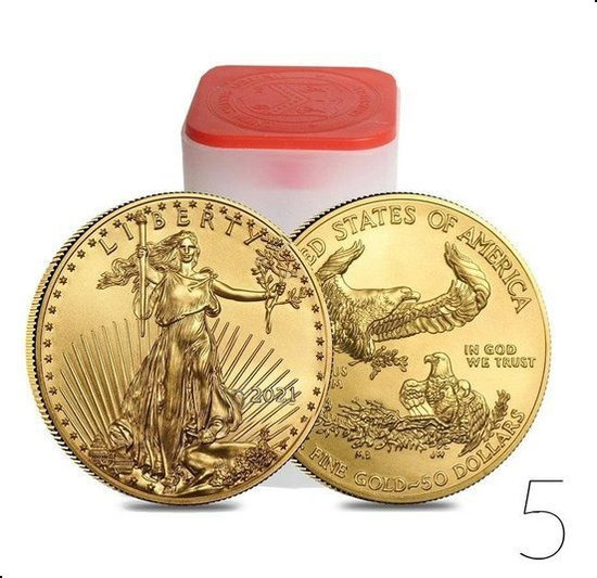 Americký orel 1 unce zlata 2021 BALÍČEK 5 KS