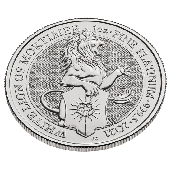 The Queen’s Beasts: The White Lion of Mortimer 1 oz Platinum 2021