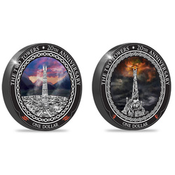 Set of 2 coins 20th Anniversary of The Lord of the Rings: The Two Towers coloured 2x1 oz Silver 2022 Proof