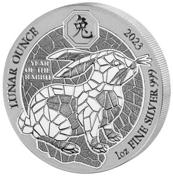 Rwanda: Lunar - Year of the Rabbit 1 oz Silber 2023