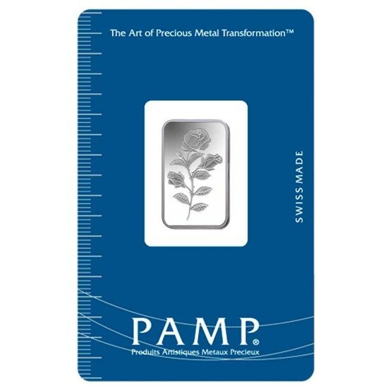 Barra de plata Pamp Suisse Rose de 5 gramos