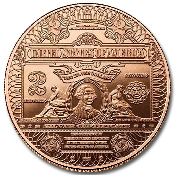 Billet de 2 $ – 1 once de cuivre