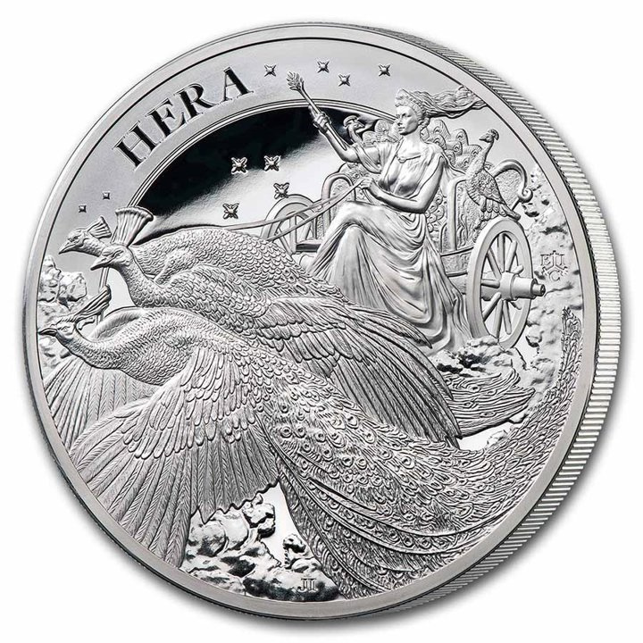 St Helena: Goddess - Hera and the Peacock 5 oz Silver 2022 Proof