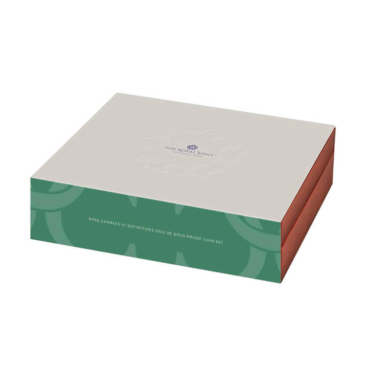 Set di 8 monete definitive Re Carlo III in oro 2023 Proof