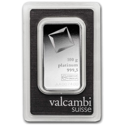 Sztabka Valcambi 100 gramów Platyny