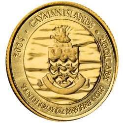 Îles Caïmans : Raie 1/10 once d'or 2024 Prooflike
