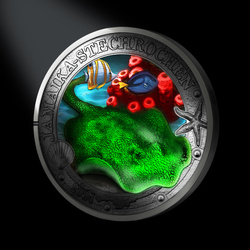 Yellow Stingray colorée 3 euros de cuivre 2024