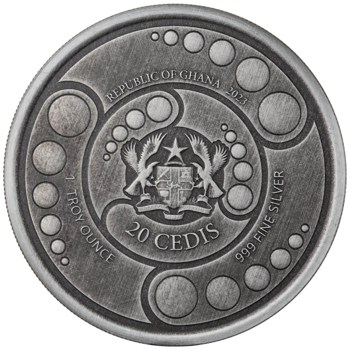 Ghana: Alien 1 oncia d'argento 2023 Antiqued Coin