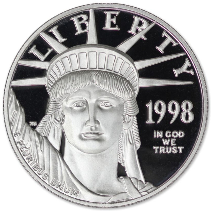 Platynowa Moneta Liberty - American Eagle 1 uncja Platyny 1998 Proof