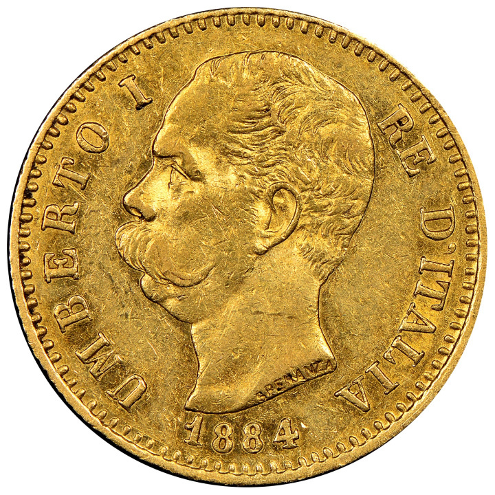 Italia 20 Lira Oro 1881 MS-62 NGC