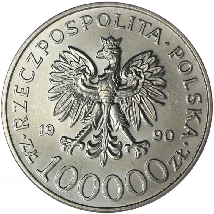 Poland: III RP "Solidarność" 100 000 zloty Silver 1990