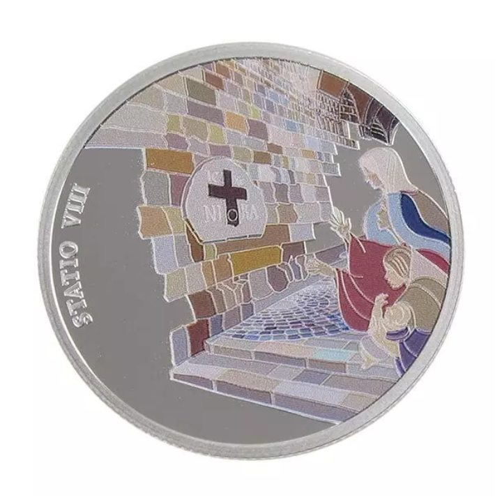 Conjunto de 14 monedas: Vía Dolorosa coloreada 14 x 1 oz Plata 2016 Prooflike