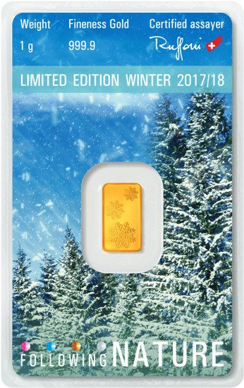 4 x 1 gram Sztabka Złota Following Nature Argor - Heraeus