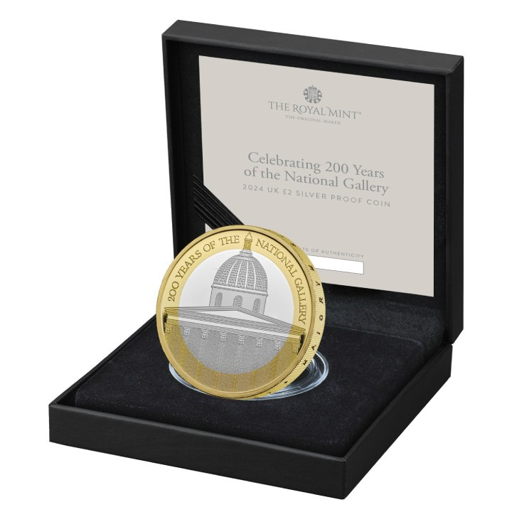 Celebrating 200 Years of the National Gallery £2 Silber 2024 Gilded Proof Coin