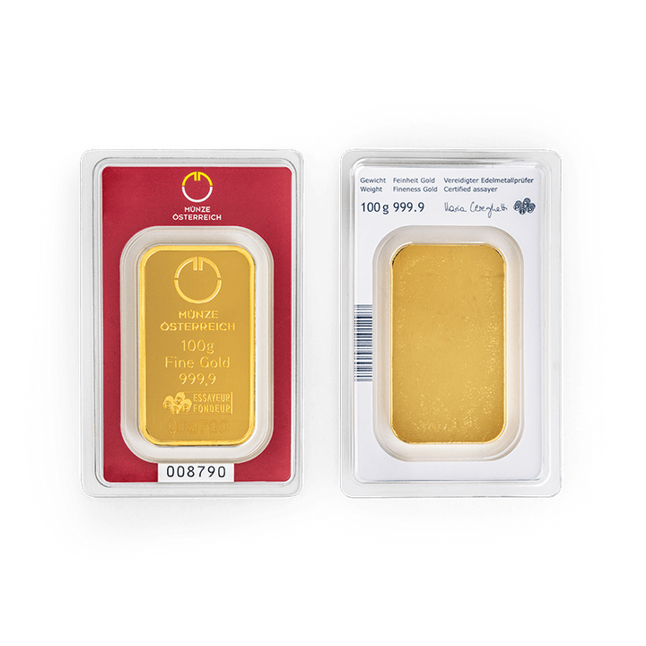 100 gramm Goldbarren Austrian Mint