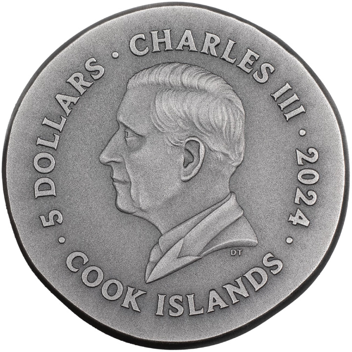 Cook Islands: Gryphon 1 uncja Srebra 2024 Antiqued Coin